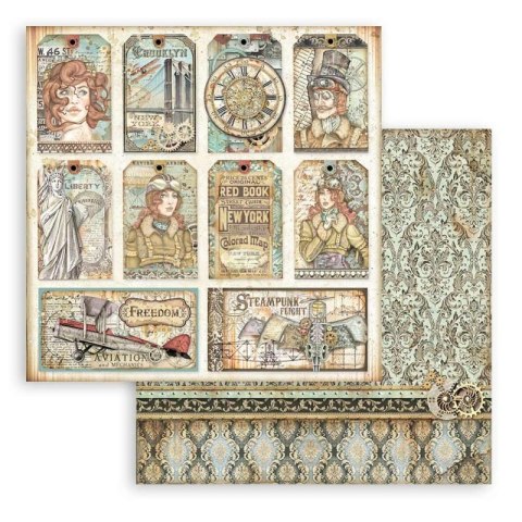 Stamperia Zestaw 10 szt, papierów do scrapbookingu 30x30cm AVIATOR SBBL112