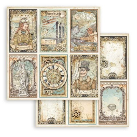 Stamperia Zestaw 10 szt, papierów do scrapbookingu 30x30cm AVIATOR SBBL112