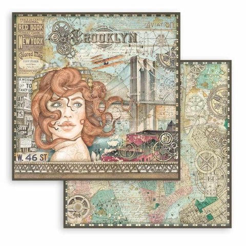 Stamperia Zestaw 10 szt, papierów do scrapbookingu 30x30cm AVIATOR SBBL112