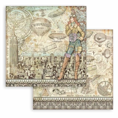 Stamperia Zestaw 10 szt, papierów do scrapbookingu 30x30cm AVIATOR SBBL112