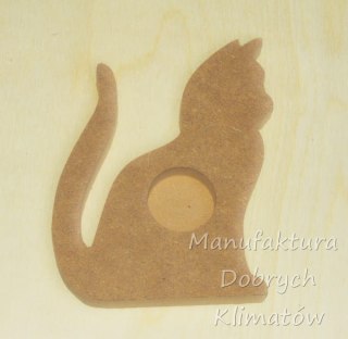 Świecznik kot duży 175x130mm na 1 świeczkę MDF 18mm (019)