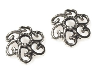 Zakończenie do bombek i jajek nr.10 - srebrne - 10szt