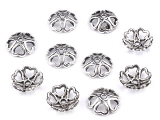 Zakończenie do bombek i jajek nr 14 - serbrny - komplet 10szt