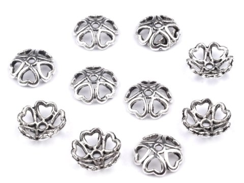 Zakończenie do bombek i jajek nr 14 - serbrny - komplet 10szt