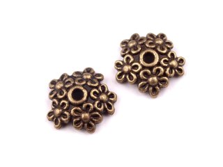 Zakończenie do bombek i jajek nr 16 - stary mosiądz - komplet 10szt