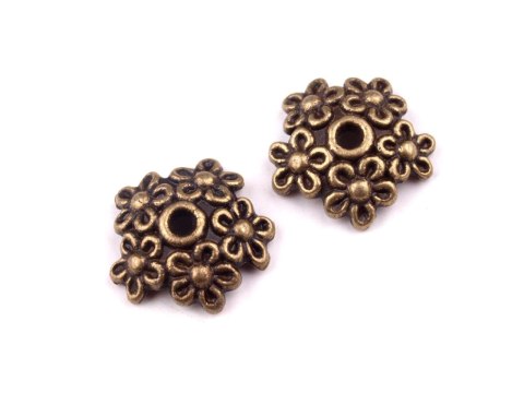 Zakończenie do bombek i jajek nr 16 - stary mosiądz - komplet 10szt