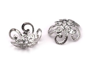 Zakończenie do bombek i jajek nr 19 - srebrne 10 szt