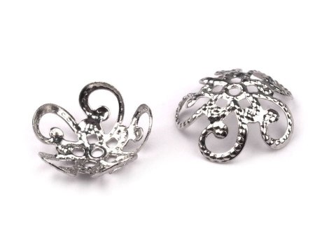 Zakończenie do bombek i jajek nr 19 - srebrne 10 szt