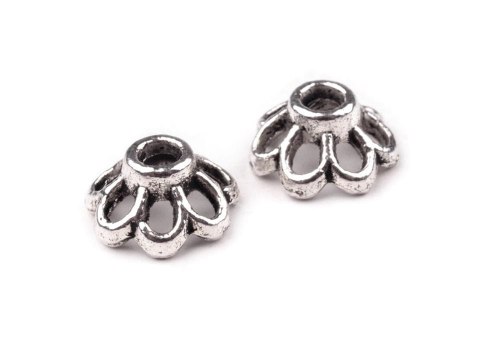 Zakończenie do bombek i jajek nr 20 - srebrne 8 szt