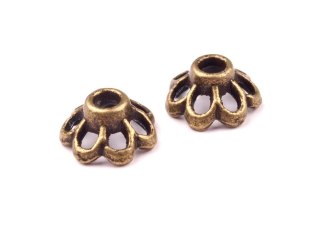 Zakończenie do bombek i jajek nr 21 - stary mosiądz 8 szt
