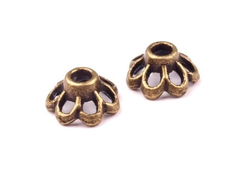 Zakończenie do bombek i jajek nr 21 - stary mosiądz 8 szt