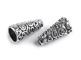 Zakończenie do bombek i jajek nr 24 - kolor srebrny 2 szt