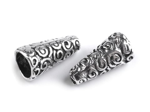 Zakończenie do bombek i jajek nr 24 - kolor srebrny 2 szt