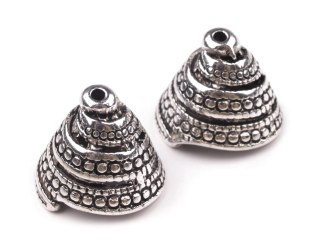 Zakończenie do bombek i jajek nr 4 - srebrne - komplet ze szpilką perłową