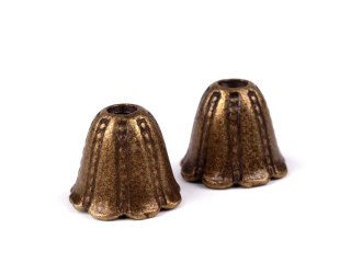 Zakończenie do bombek i jajek nr 7 - stary mosiądz- komplet ze szpilką perłową