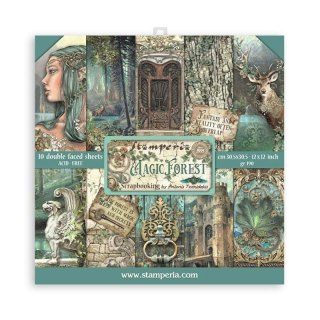 Zestaw 10 szt, papierów do scrapbookingu 30x30cm MAGIC FOREST SBBL130
