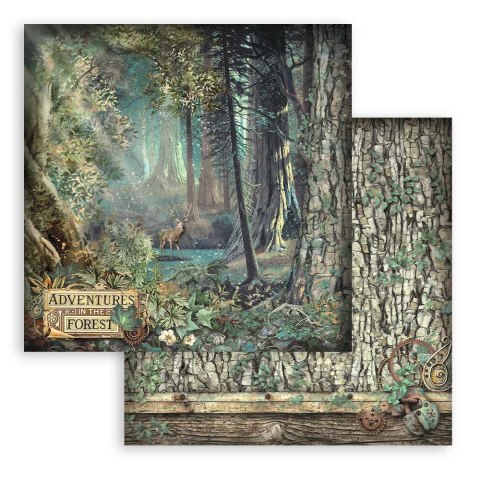 Zestaw 10 szt, papierów do scrapbookingu 30x30cm MAGIC FOREST SBBL130