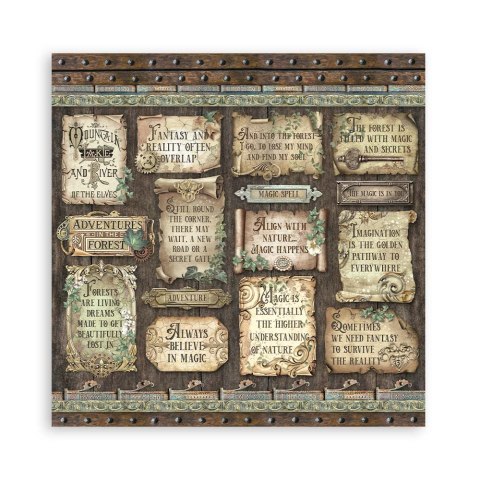 Zestaw 10 szt, papierów do scrapbookingu 30x30cm MAGIC FOREST SBBL130