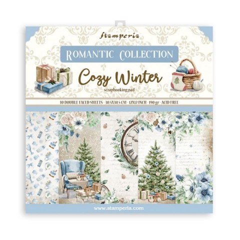 Zestaw 10 szt, papierów do scrapbookingu 30x30cm ROMANTIC COZY WINTERS BBL120