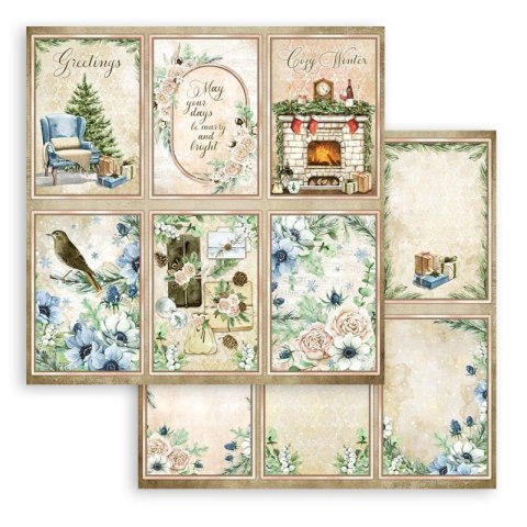 Zestaw 10 szt, papierów do scrapbookingu 30x30cm ROMANTIC COZY WINTERS BBL120