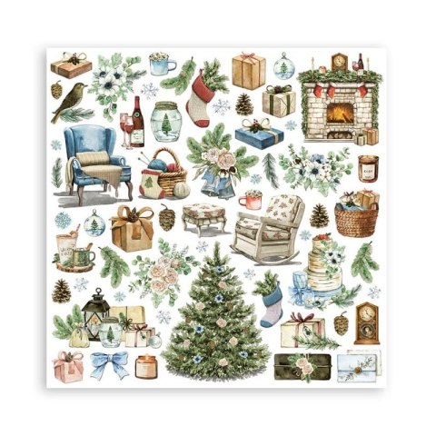 Zestaw 10 szt, papierów do scrapbookingu 30x30cm ROMANTIC COZY WINTERS BBL120