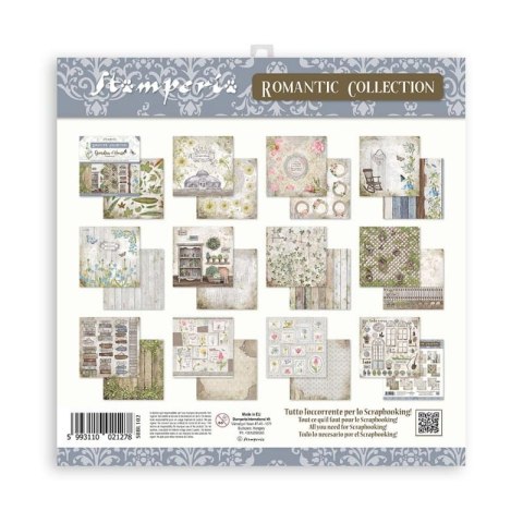 Zestaw 10 szt, papierów do scrapbookingu 30x30cm ROMANTIC GARDEN SBBL102