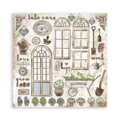 Zestaw 10 szt, papierów do scrapbookingu 30x30cm ROMANTIC GARDEN SBBL102