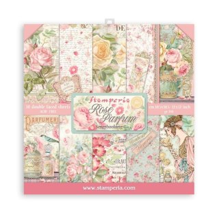 Zestaw 10 szt, papierów do scrapbookingu 30x30cm ROSE PARFUM BBL125