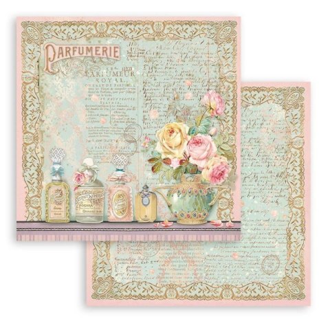Zestaw 10 szt, papierów do scrapbookingu 30x30cm ROSE PARFUM BBL125