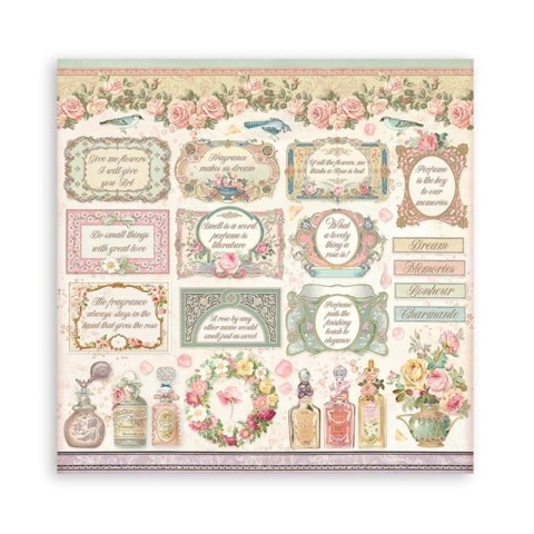 Zestaw 10 szt, papierów do scrapbookingu 30x30cm ROSE PARFUM BBL125