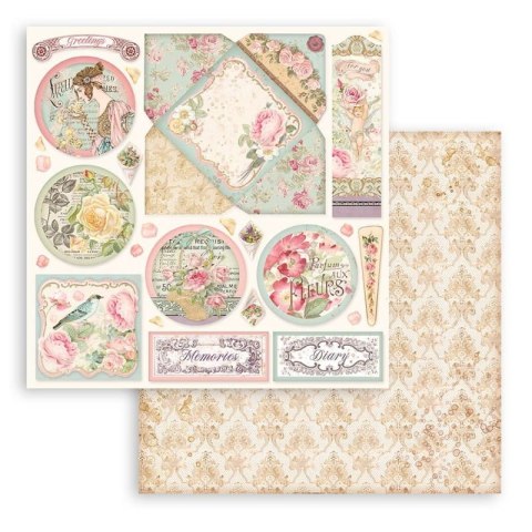 Zestaw 10 szt, papierów do scrapbookingu 30x30cm ROSE PARFUM BBL125