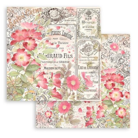 Zestaw 10 szt, papierów do scrapbookingu 30x30cm ROSE PARFUM BBL125