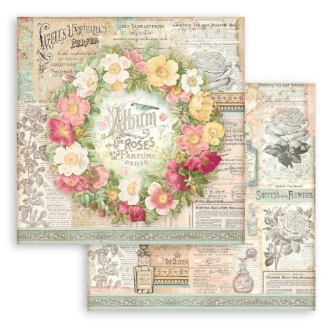 Zestaw 10 szt, papierów do scrapbookingu 30x30cm ROSE PARFUM BBL125