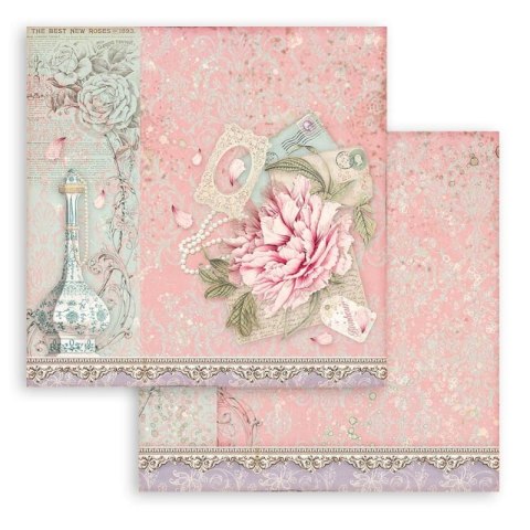 Zestaw 10 szt, papierów do scrapbookingu 30x30cm ROSE PARFUM BBL125