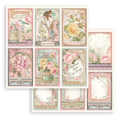 Zestaw 10 szt, papierów do scrapbookingu 30x30cm ROSE PARFUM BBL125