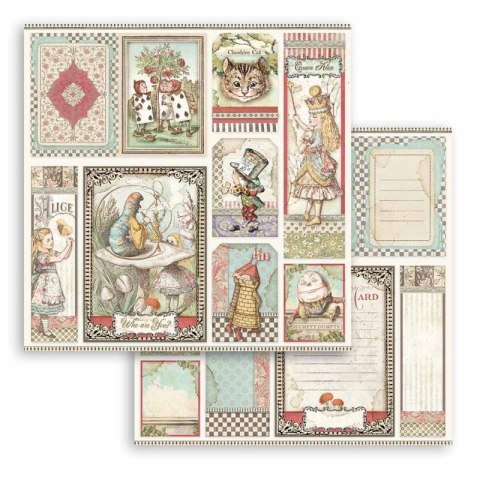 Zestaw 10 szt, papierów do scrapbookingu 30x30cm Stamperia ALICE Through the looking glass SBBL93