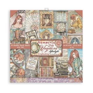 Zestaw 10 szt, papierów do scrapbookingu 30x30cm Stamperia Lady Vagabond lifetyle SBBL98