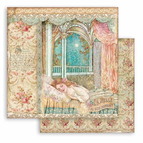 Zestaw 10 szt, papierów do scrapbookingu 30x30cm Stamperia SLEEPING BEAUTY SBBL89