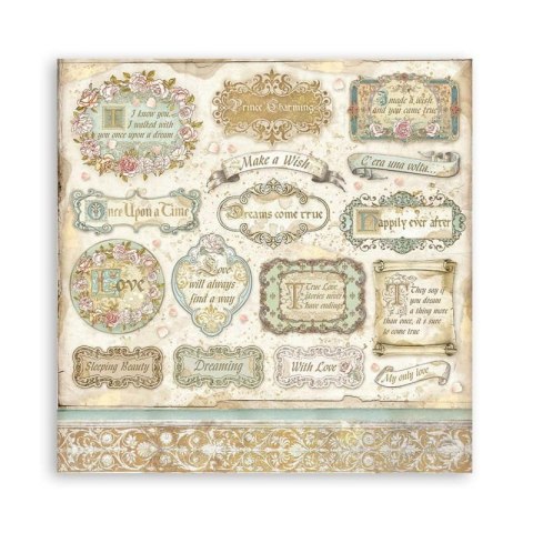 Zestaw 10 szt, papierów do scrapbookingu 30x30cm Stamperia SLEEPING BEAUTY SBBL89
