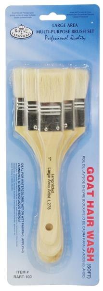 Zestaw 3 pędzle płaskie włosie kozie (1275)