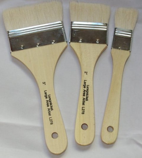 Zestaw 3 pędzle płaskie włosie kozie (1275)