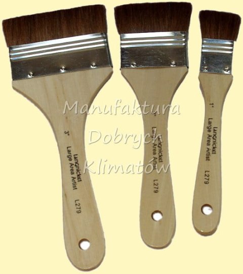 Zestaw 3 pędzli płaskich z włosia wielbłąda (1275)