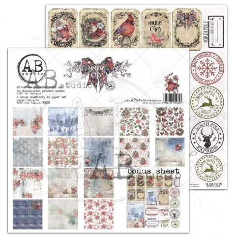 Zestaw papierów do scrapbookingu 30x30cm Holiday Cheer