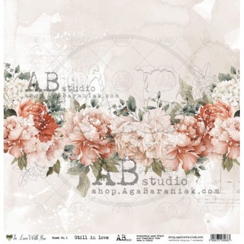 Zestaw papierów do scrapbookingu 30x30cm In love with you