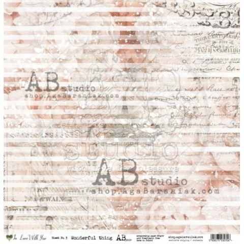 Zestaw papierów do scrapbookingu 30x30cm In love with you