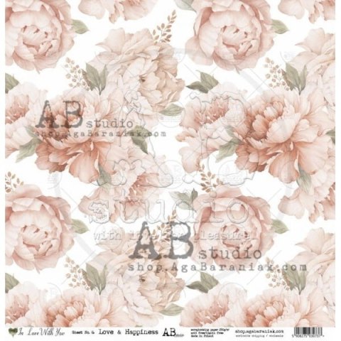 Zestaw papierów do scrapbookingu 30x30cm In love with you