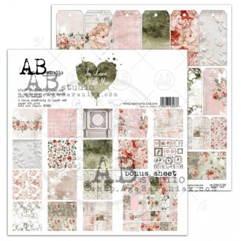 Zestaw papierów do scrapbookingu 30x30cm In love with you