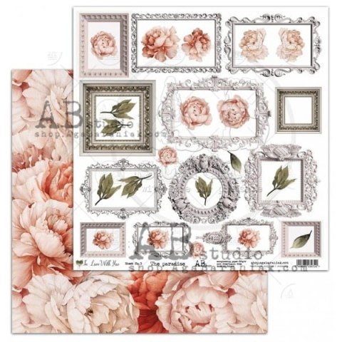 Zestaw papierów do scrapbookingu 30x30cm In love with you