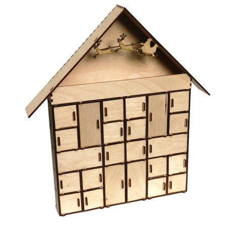 Kalendarz adwentowy domek 38,5x35x4,3cm