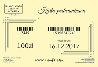 Karta Podarunkowa www.e-mdk.com - 100zł